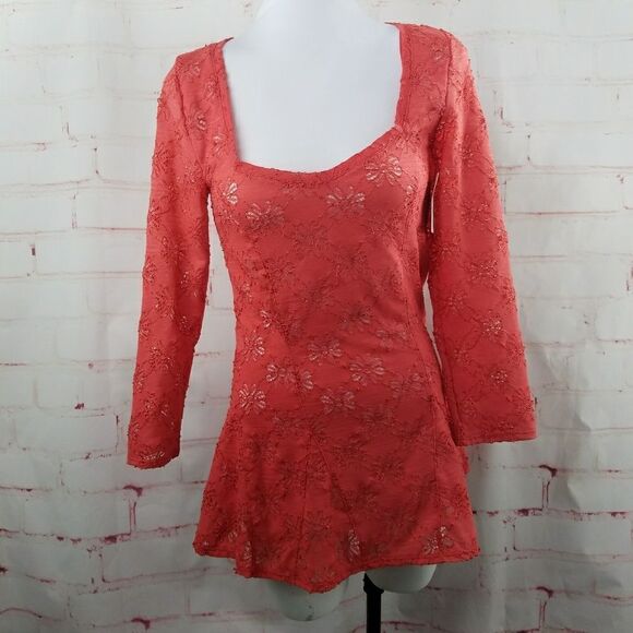 Free People Scoop Neck daisy persimmon - Picture 1 of 8